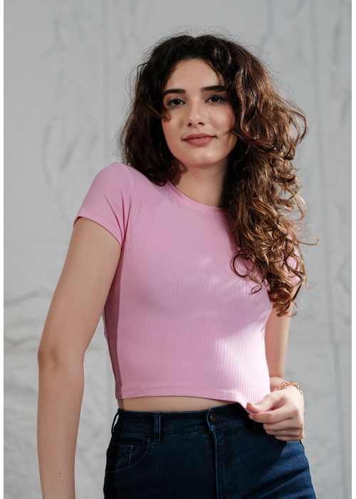 LENNY CROP PINK TEE